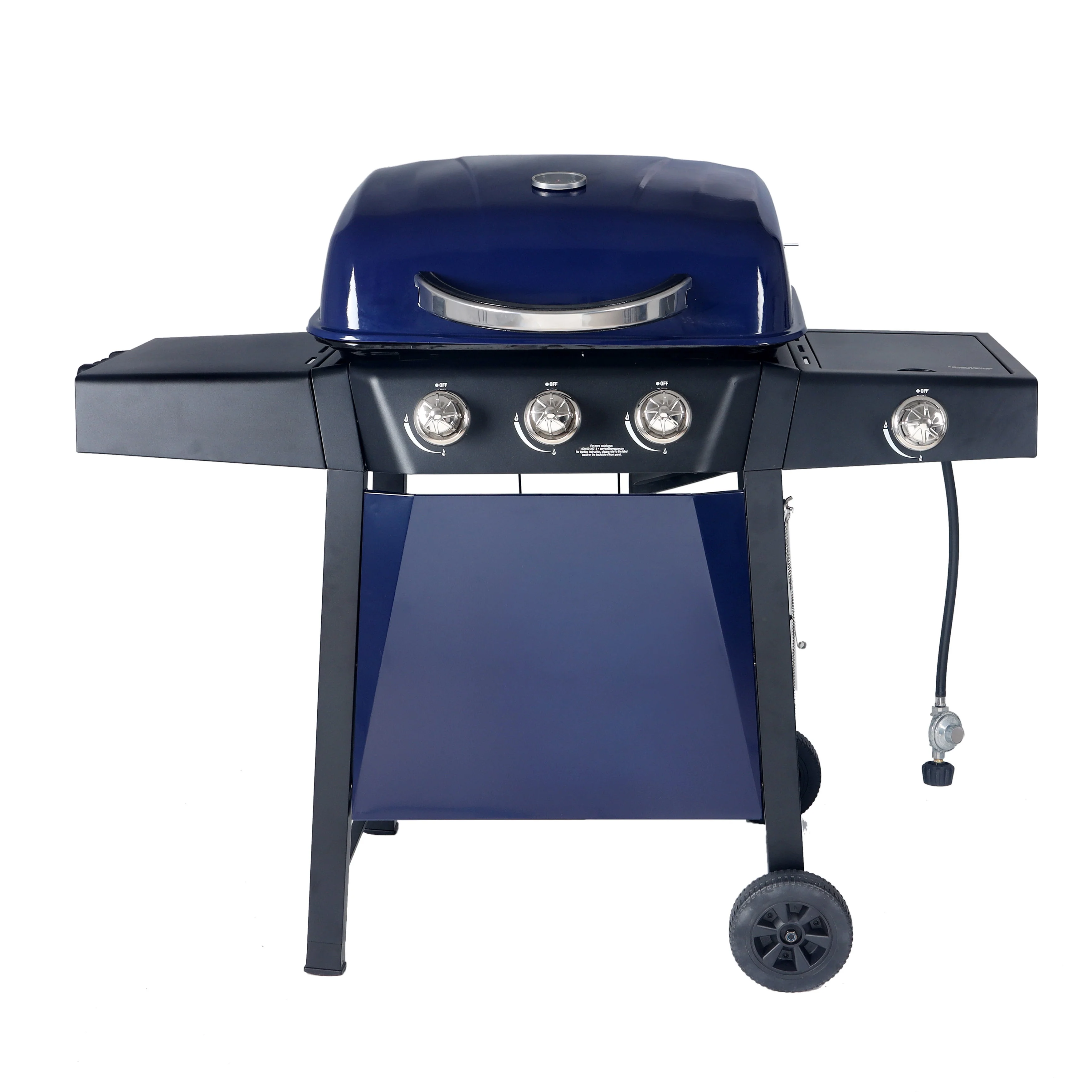 RevoAce 3 Burner Propane Gas Grill Including a Side Burner, Blue Sapphire, GBC1729WBS, New