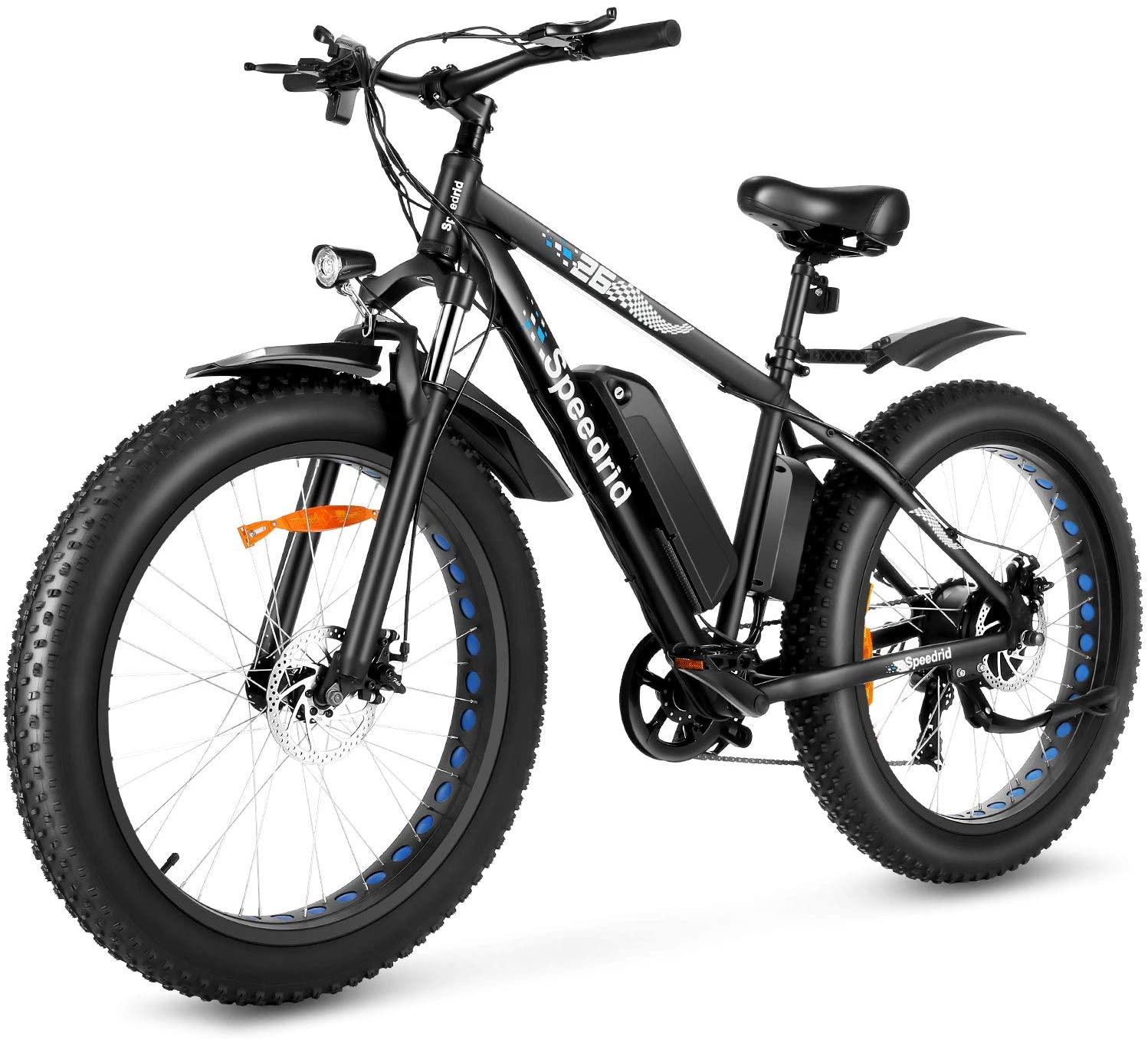 Speedrid Electric Bike 48V 500W Fat Tire Electric Bike Snow Bike 26���?4.0, 48V 10Ah Removable Battery and Professional 7 Speed