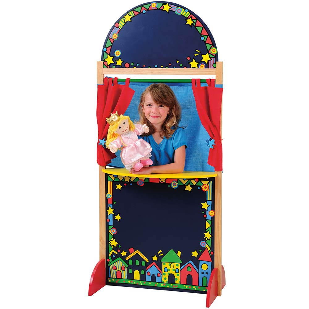 Kid Sized Hardwood Puppet Theater Chalkboard