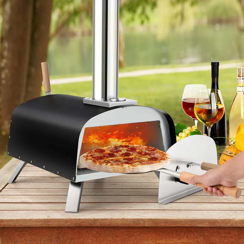 Propane Amp Wood Fired Pizza Maker With 13Quot Pizza Stone Amp Pizza Peel Portable Multi Fuel Pizza Oven For Outdoor Camping Party