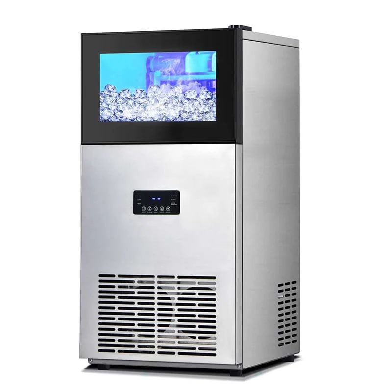 180Lbs24H Commercial Ice Maker With 35Lbs Ice Storage Bin Self Cleaning Stainless Steel Under Counter Freestanding Ice Machine