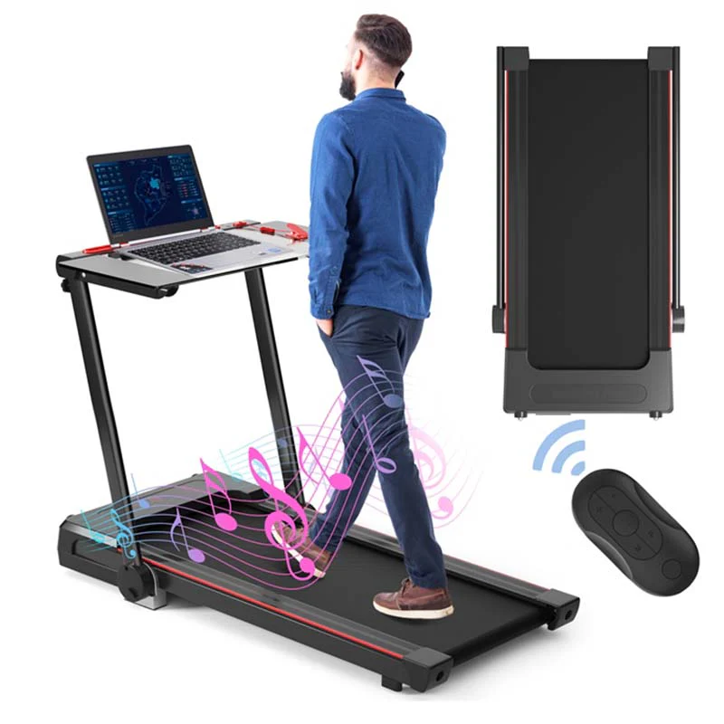 3 In 1 Folding Treadmill With Large Desk 225Hp Under Desk Treadmill Workout Running Machine For Home Gym Office With Lcd