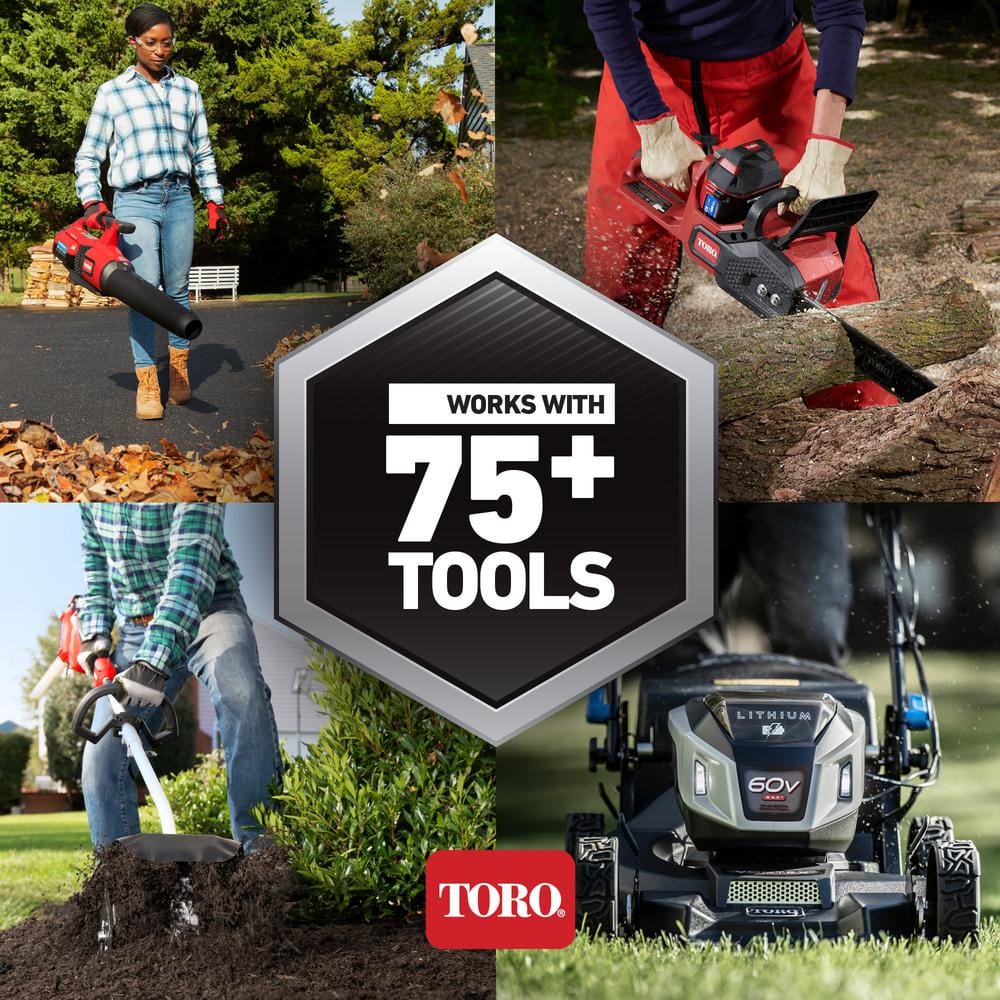 Toro 60V Max Lithium-Ion Brushless Cordless 15 in. / 13 in. String Trimmer - 2.0 Ah Battery and Charger Included 51831