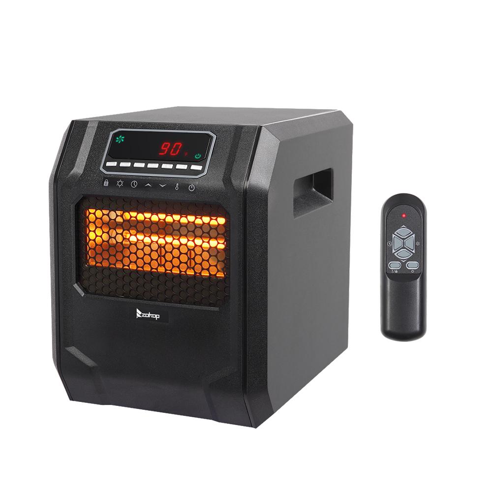 Portable Space Heater, 750W/1500W Small Infrared Heater w/ Remote, LED Display, 3 WorModes, Safe Electric Heater for Home Office Bedroom with Overheat Protection, 11.58���?x 9.72���?x 12���? Q6153