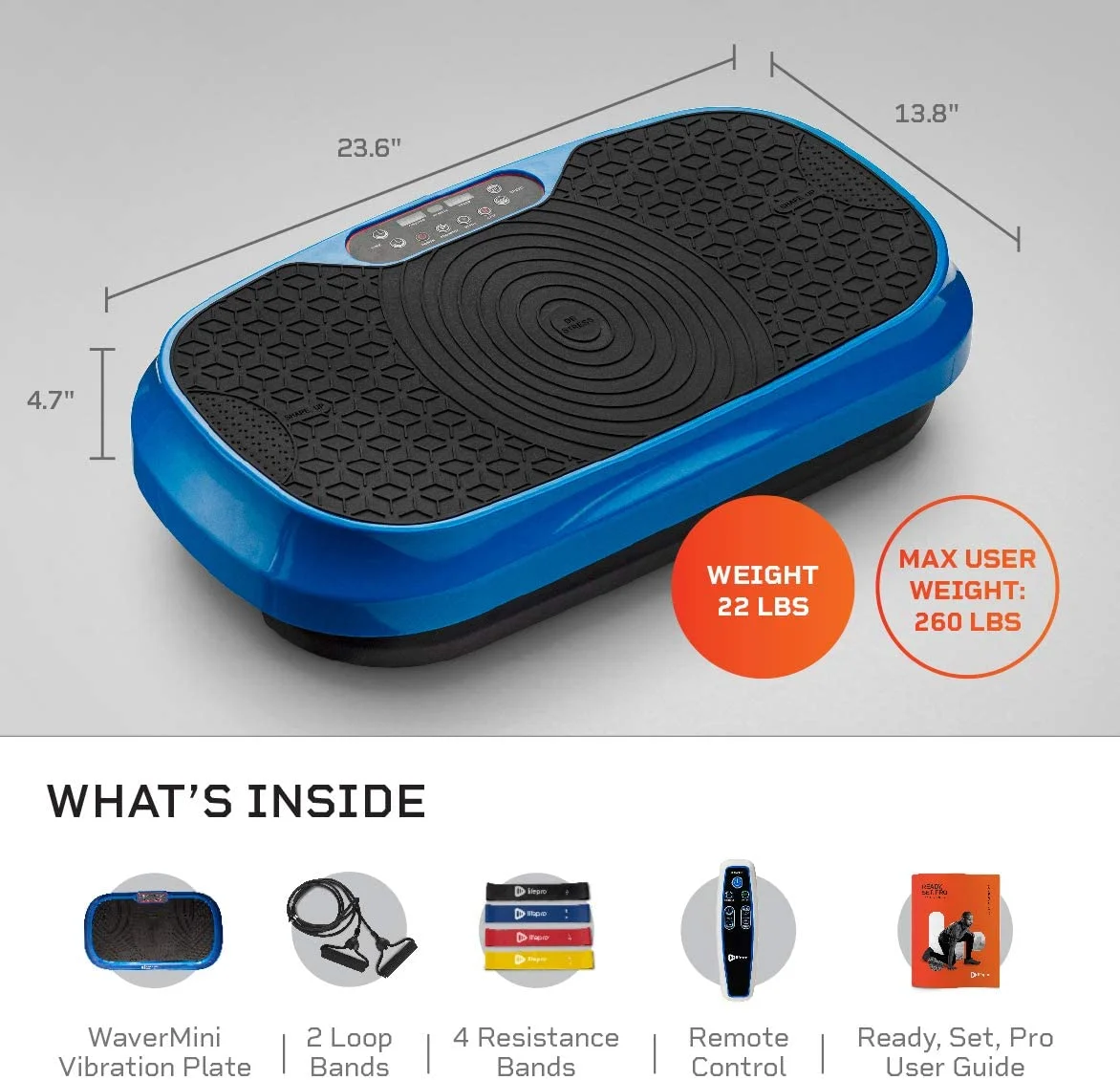 LifePro Waver Mini Vibration Plate   Whole Body Vibration Platform Exercise Machine   Home & Travel Workout Equipment for Weight Loss, Toning & Wellness   Max User Weight 260lbs