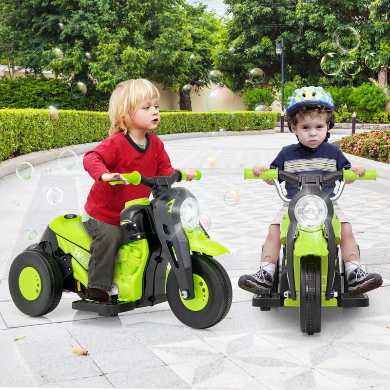 6V Kids Motorcycle Wautomatic Bubble Function Amp Music 3 Wheel Vehicle Toy Electric Ride On Car For Toddlers Ages 3