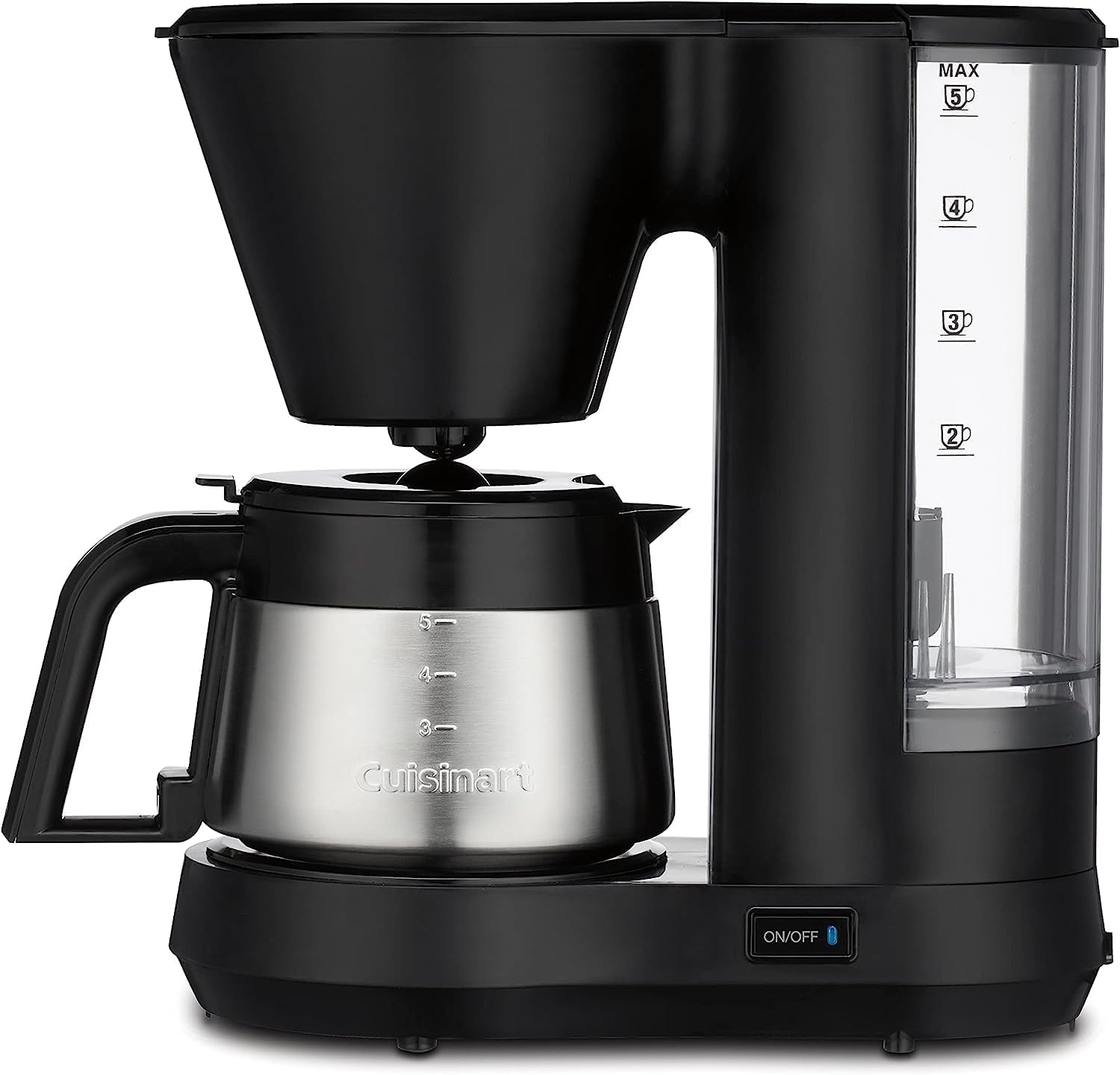 Cuisinart 5-Cup Coffeemaker with Stainless Steel Carafe, Compact Design, Brew Pause Feature