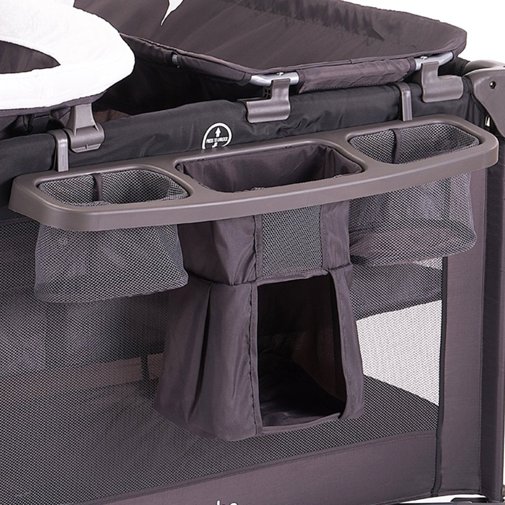 Pamo Babe Unisex Baby Playard with Bassinet, Changing Table & Toys �C Portable Nursery Center