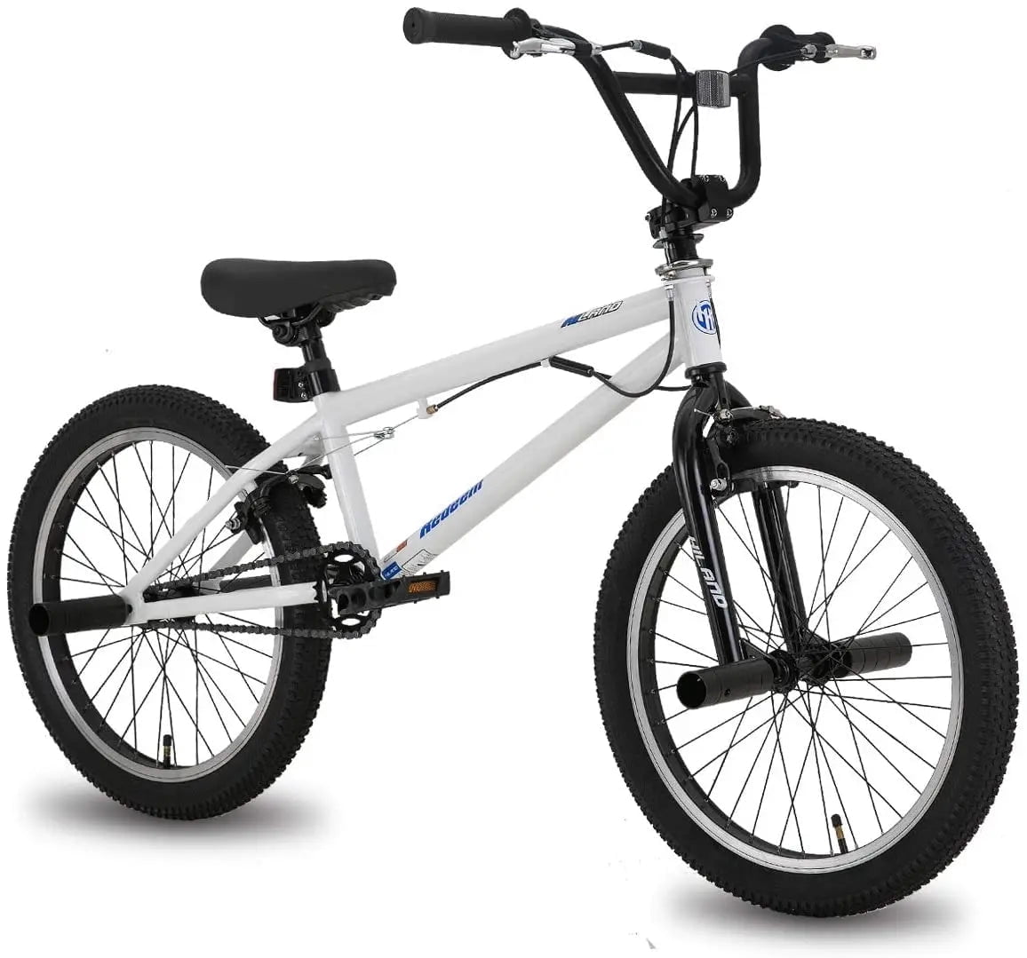 Hiland 20��� BMX Freestyle Kids Bike, Hi-Ten Steel Frame, 360�� Rotor, U-Brake, White
