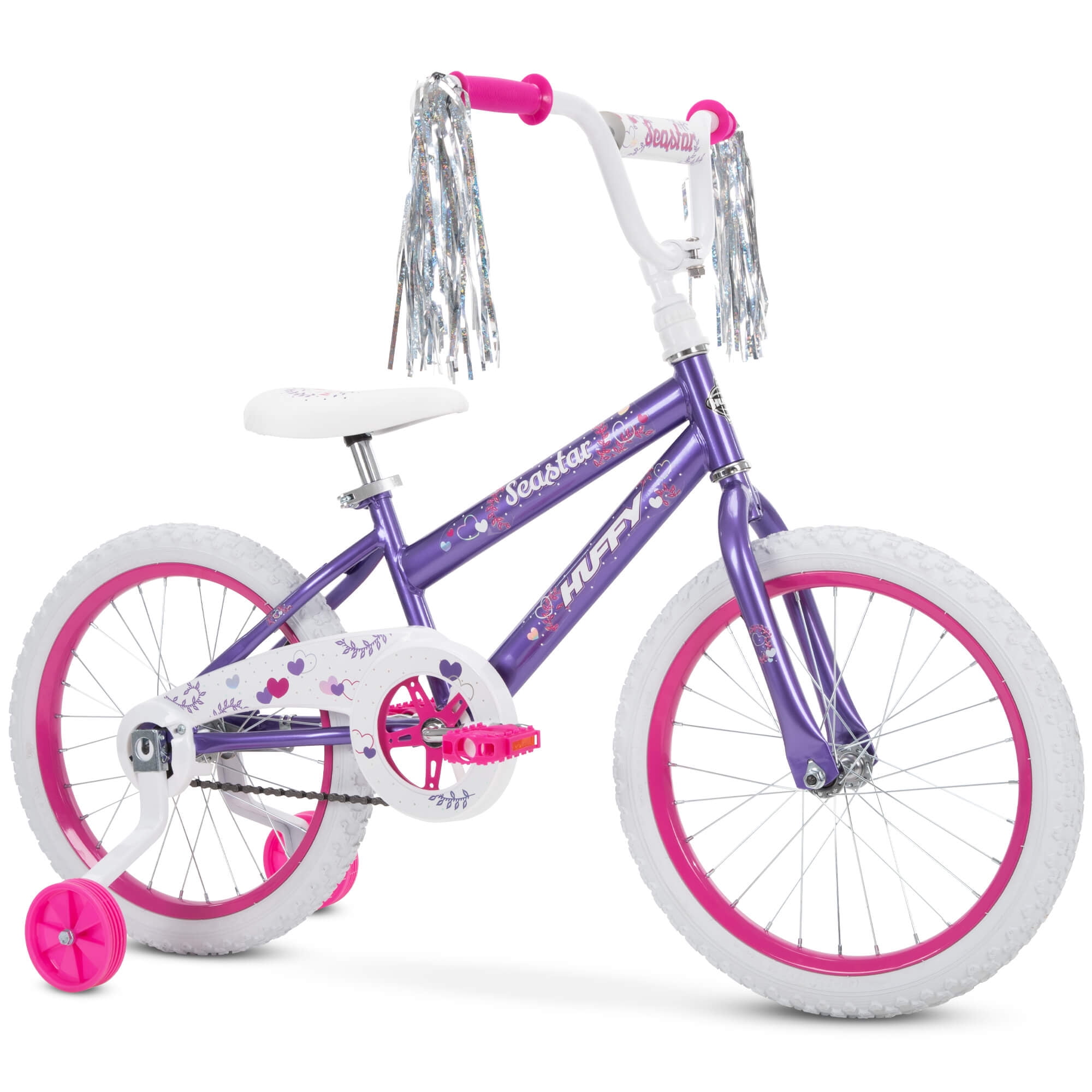Huffy Sea Star 18��� Kids Bicycle, Purple, Ages 4+, Training Wheels, Single-Speed