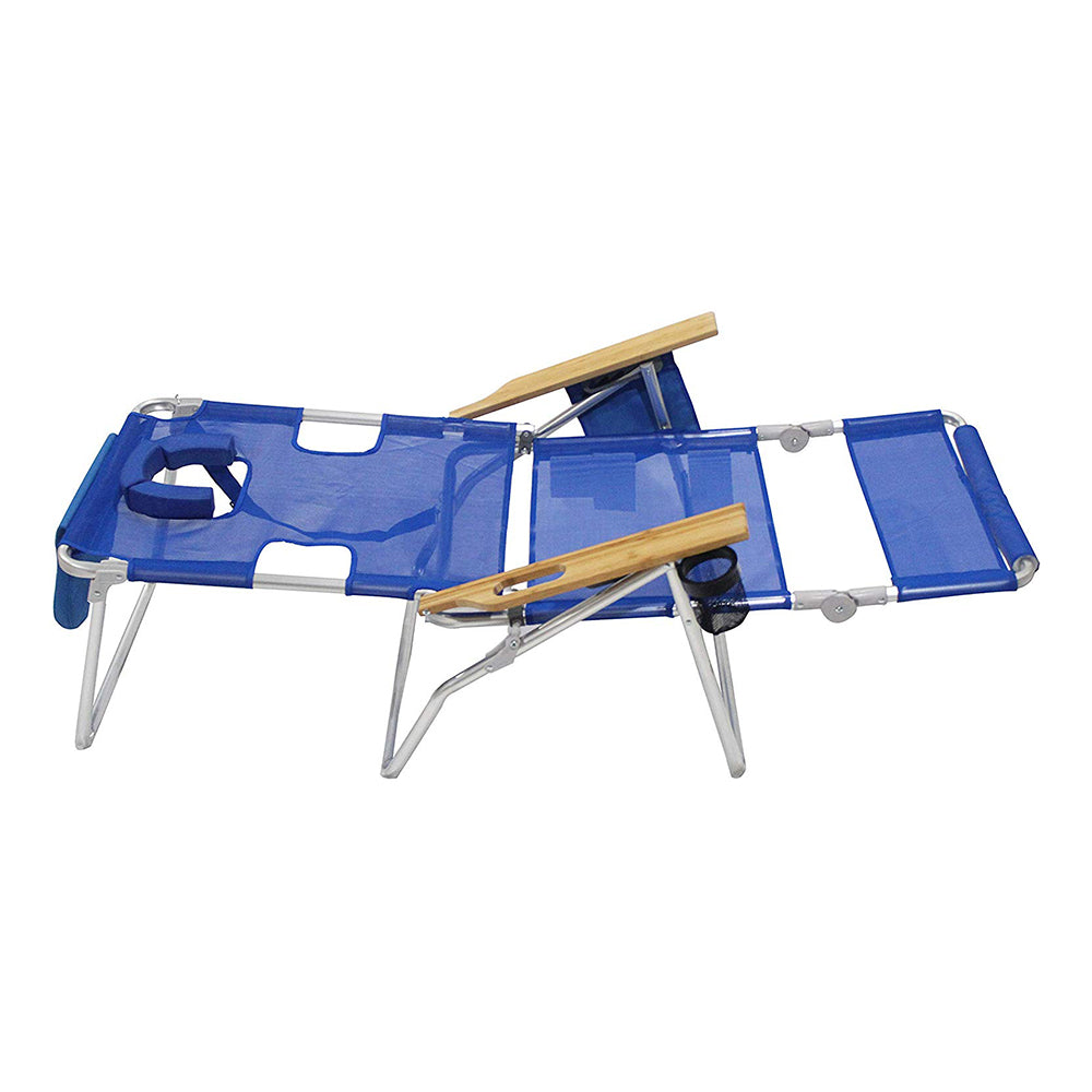 Ostrich 3-N-1 Altitude Outdoor Lounge Reclining Beach 16-Inch Height Chair, Blue