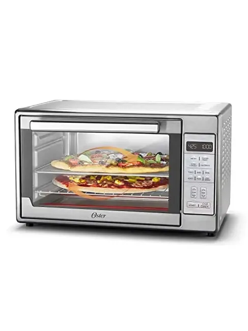 Oster Extra-Large Air Fryer Oven, 10-in-1 Versatile Cooking Functions, Fits 2 Large Pizzas, Stainless Steel, Perfect for Holiday Hosting