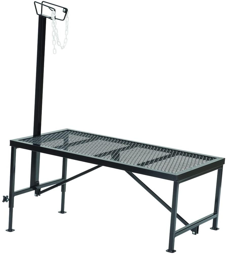 Weaver Leather Livestock Steel Trim Stand ?C Adjustable and Durable Trimming Stand for Sheep, Goats, and Other Livestock ?C Wire Headpiece Holds Animals in Place During Grooming, Black