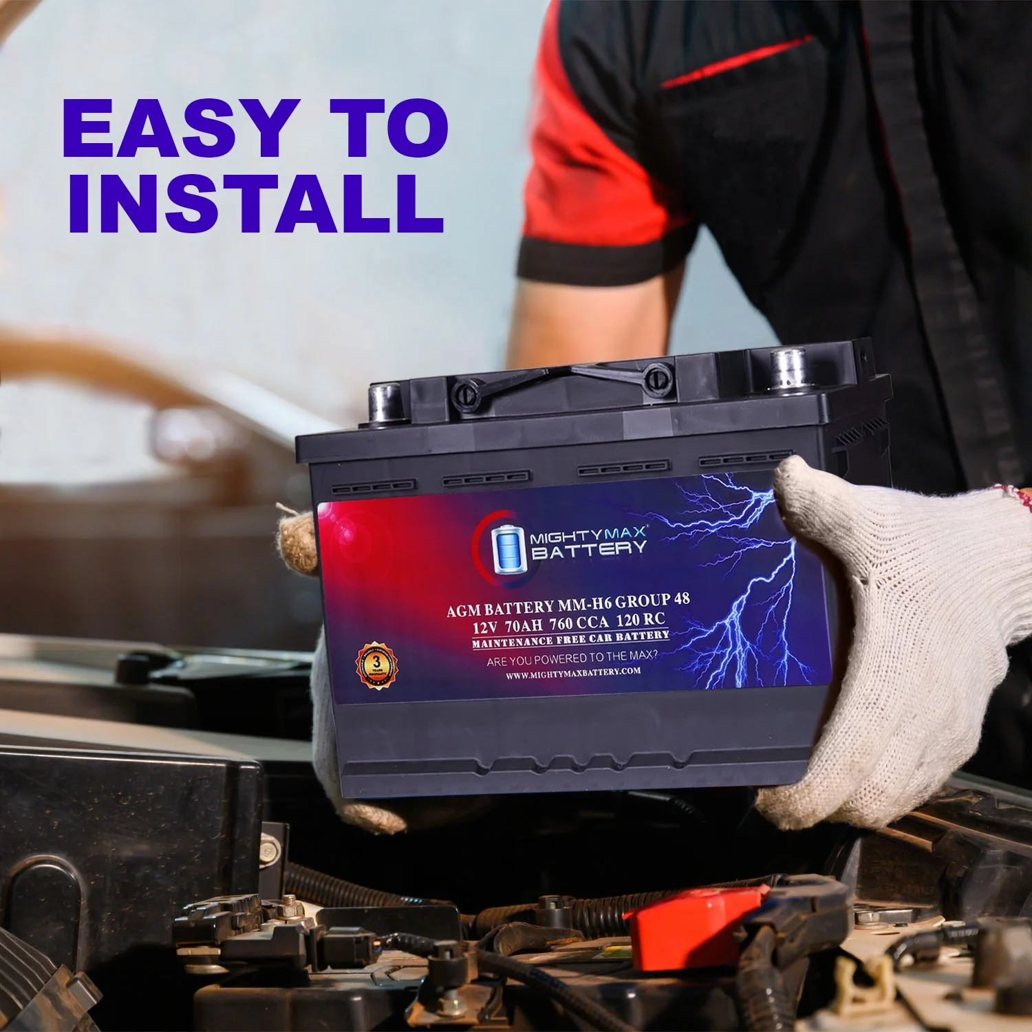 MM H6 Group 48 12V 70AH 120RC 760CCA Replacement Battery Compatible with Chevrolet Silverado 1500 1/2 Ton 07 13