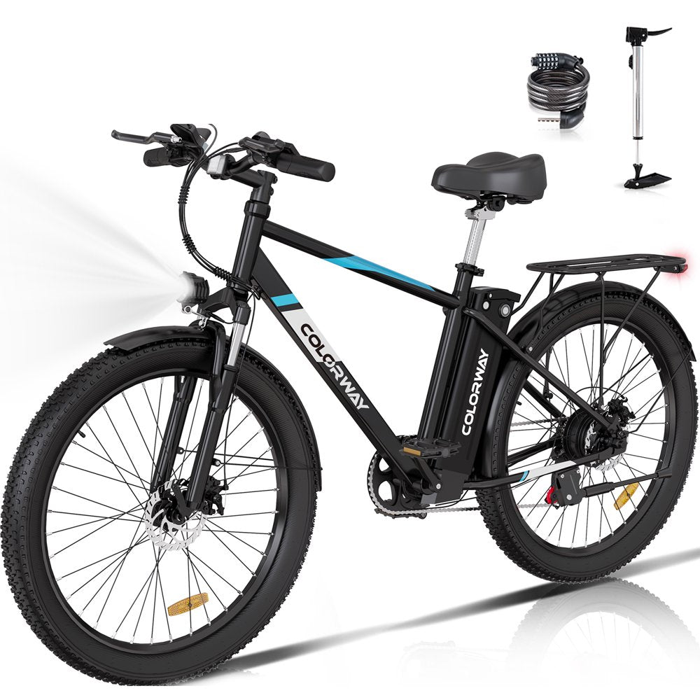 COLORWAY BK3M 500W Electric Bike, 26���x3.0���, 36V/15Ah, Shimano 7-Speed, Carbon Steel, IP54 Waterproof