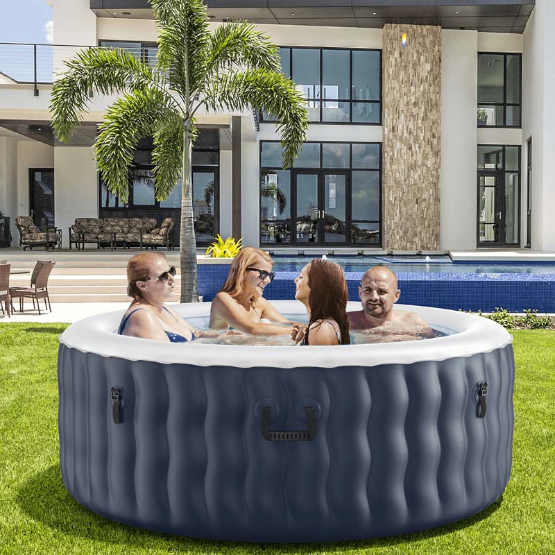4 Person Saluspa Inflatable Hot Tub Spa With 108 Massage Bubble Jets Air Pump Filter Cartridge Amp Cover Portable Outdoor Blow Up Spa - Waterproof Protective Cover