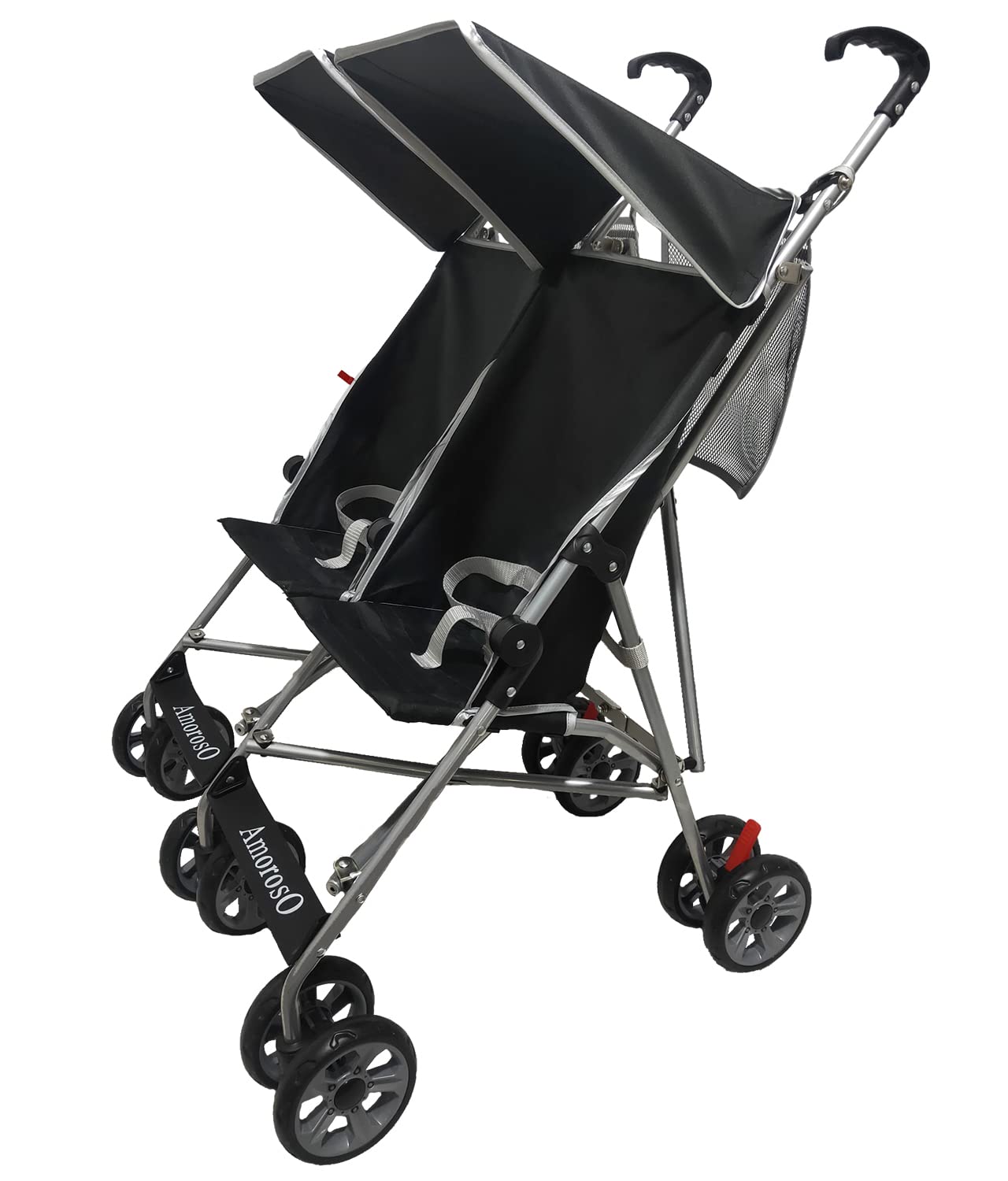 AmorosO Twin Umbrella Stroller Black