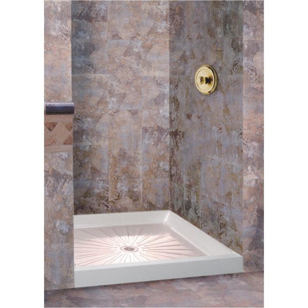 Mustee Durabase 36 In. W x 36 In. D Center Drain Shower Floor and Base in White