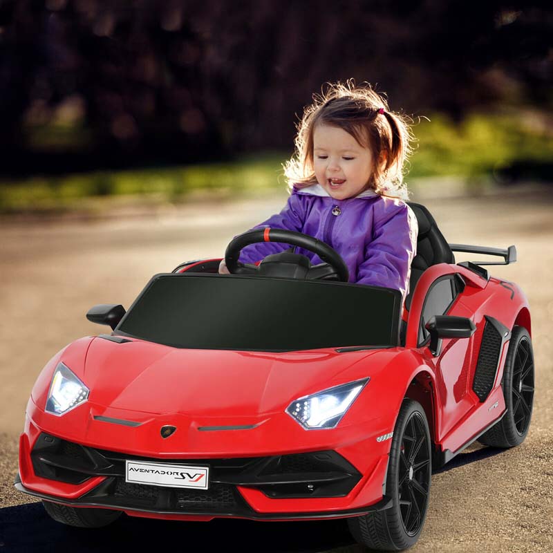 Licensed Lamborghini Svj Kids Ride On Car 12V Battery Powered Sports Car Toy With Trunk Amp Remote