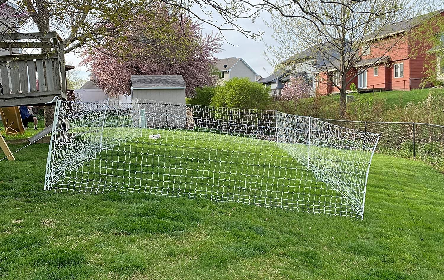 Starkline Electric Poultry Netting Kit �C AC Energizer (48���?x164�� White/Blue Poultry Netting) (12/48/3) All in One Electric Fence Kit for Backyards, Homesteads, Ranches or Farms