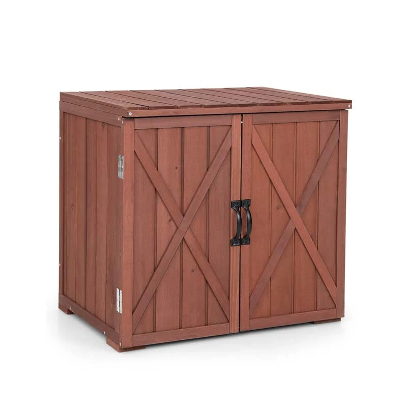 Wooden Garden Storage Cabinet Outdoor Tool Shed For Patio Backyard With Doors 30Quot X 22Quot X 285Quot - Durable Tools For Home Projects